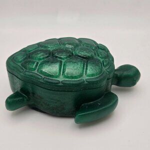 Resin Sea Turtle Trinket Box Gift Housewarming Decorative Jewelry Stash Green